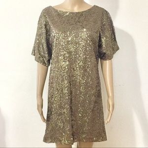 Gold Sequined Metallic Dress